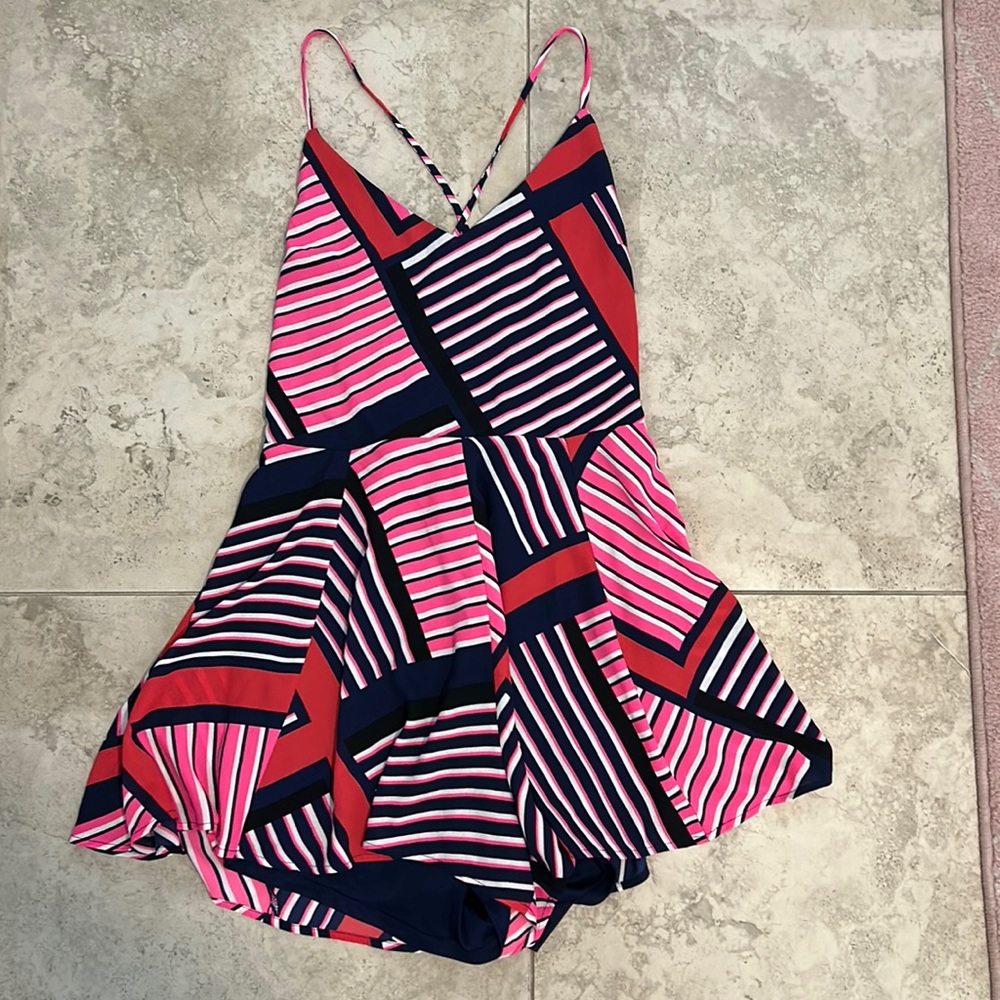 Crazy Stripe Romper NWOT